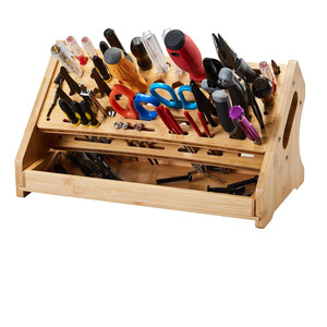 Bamboo <b>Tool</b> Storage Rack With <b>Drawer</b> 450x330x150 Mm For Scissors Screwdrivers And Accessories - Product Image 1