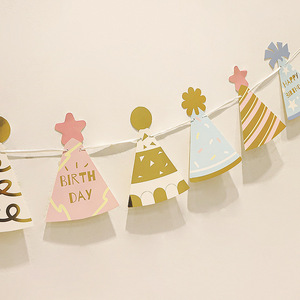 Kit de Decoración para Fiesta de Cumpleaños de Bebé DAMAI, Gorro de Cumpleaños con Lámina Dorada, Banner para Decoración del Lugar de la Fiesta, Accesorios Perfectos para Fotos de Cumpleaños - Product Image 3