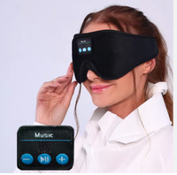 Masker Tidur Nirkabel Katun Lembut Penutup Mata Tali Elastis Penghalang Cahaya Penglihatan Malam Wanita Pria Headset Headphone Kristal