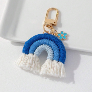 <span class=keywords><strong>Porte</strong></span>-clés Bohème de Haute Qualité avec Pompons, Fait Main, Breloque Téléphone Fille, Pendentif Sac, Anneau de Clés Tressé - Product Image 1