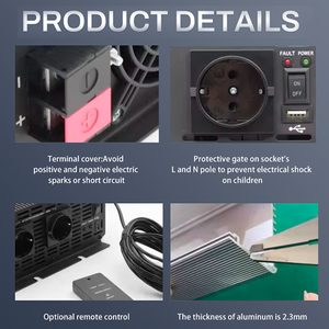 Mjoo biến tần xách tay 4000W <span class=keywords><strong>DC</strong></span> để <span class=keywords><strong>AC</strong></span> tinh khiết sóng sin tinh khiết đầu ra sóng sin dạng sóng: năng lượng sạch cho tải nhạy cảm 24V/48V - Product Image 5