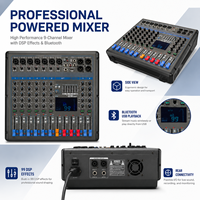 Console de mixage audio professionnelle 8 canaux 250W avec 99DSP USB Bluetooth pour sonorisation en direct