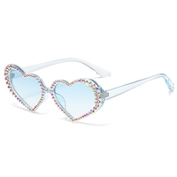 Lunettes de soleil tendance pour femmes, nouveau design 2025, surdimensionnées, colorées, avec strass, en forme de cœur rose, pour dames