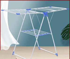 Salvaspazio stendini a doppia fila, portabiancheria in metallo con stendibiancheria regolabile in altezza per coperte asciugamani - Product Image 3