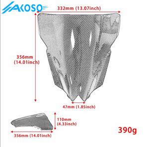 AKOSO R6 Carbon Fiber Front Windshield <strong>Motorcycle</strong> 3K Full Carbon Fibre Windscreen Wind <strong>Fairings</strong> <strong>Kit</strong> for Yamaha R6 2008-2015