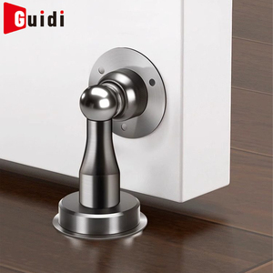 Butée de <span class=keywords><strong>porte</strong></span> magnétique puissante en acier inoxydable, fixation murale ou au sol pour salle de bain, installation facile <span class=keywords><strong>sans</strong></span> perçage - Product Image 2