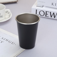 Gobelet en métal écologique pour l'extérieur, 350 ml, 500 ml, à paroi simple, en acier inoxydable 304, gobelet portable
