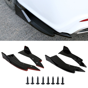 2 piezas Difusor de parachoques trasero universal para coche, Protector de faldón lateral tipo canard, Tira de labio para parachoques trasero - Product Image 1