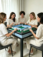 Table de Mahjong chinoise pliable intelligente et silencieuse en métal pour 4 joueurs, au design moderne, idéale pour les salles de thé, de jeux d'échecs/de cartes, les hôtels et les clubs