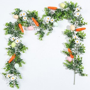 Zongwang Easter Rattan Garland 175Cm Artificial Flowers Carrots Eggs Home Wall Decor Spring Holiday Decoration - Product Image 2