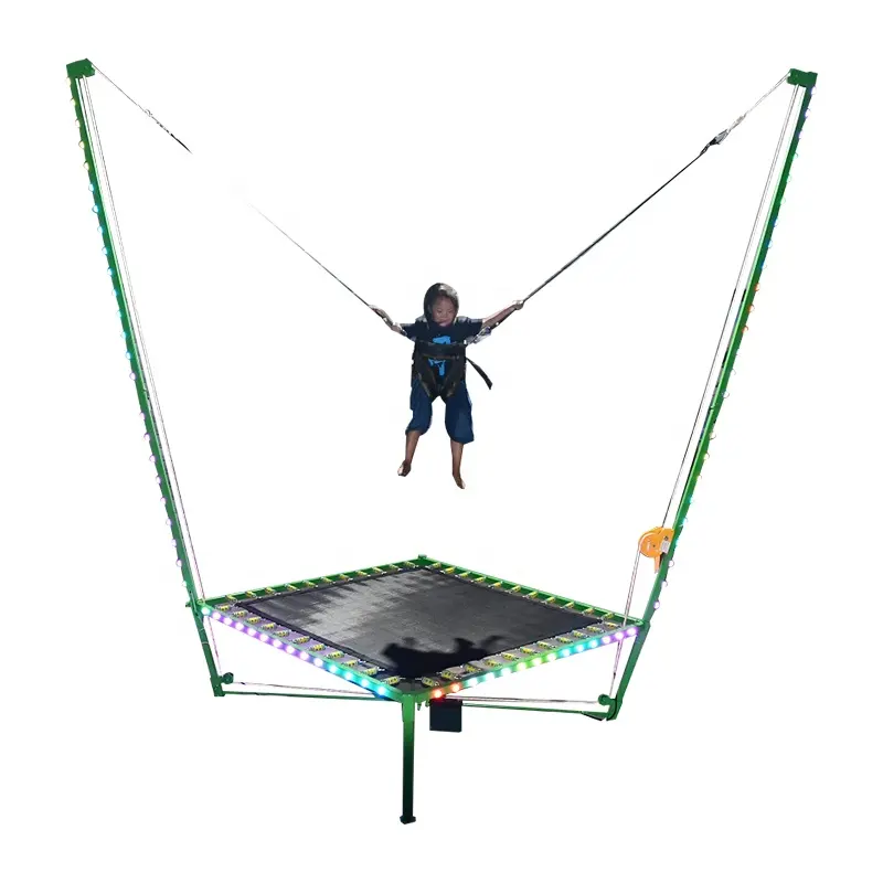 Einzelkind-Bungee-Spring-Trampolin mit farbigen Licht für den innen- und außenspielbereich