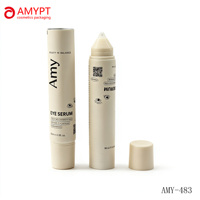 Emballage personnalisé de tube en plastique pour crème pour les yeux cosmétique PBL de 5 ml à 25 ml, soin de la peau, avec un bouchon en silicone conique