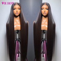 Perruques de cheveux humains vierges bruts Yaki lisses avec cuticules alignées pour femmes noires, perruques frontales en dentelle HD 13x4 13x6 sans colle, prix de gros