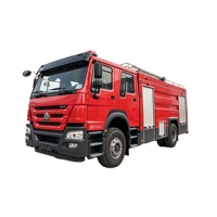 HOWO Truk Pemadam Kebakaran Single Axle Double Cab dengan Pompa Pemadam Kebakaran untuk Penyelamatan Kebakaran Industri, Harga Grosir Truk Pemadam Kebakaran
