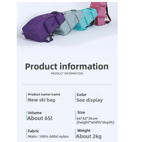 Sac à dos de ski professionnel 65L, imperméable, résistant à l'usure, sac de snowboard avec double bretelles pour hommes et femmes