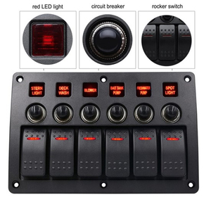 방수 12V 6방향 패널 장착 로커 스위치 (자동차, 차량, 보트, 선박용) - Product Image 3