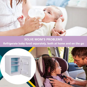 Kulkas Mini pintu kaca Ac Dc 220v 12v, Kulkas mobil portabel, menjaga makanan dan buah segar 15l - Product Image 3