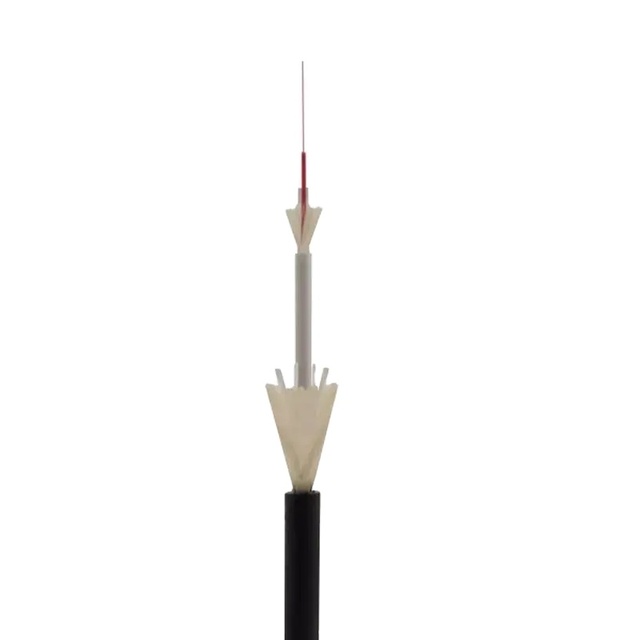 Dual-Use Indoor & Outdoor LSZH round Drop Cable G657A 1 2 Core with 12 Fiber Optic Yarn LSZH Jacketed Aramid Fiber Optic Cable