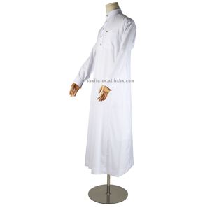 Nueva llegada: Kandura transpirable y elegante para hombre, ropa blanca de manga larga para oración y vestidos blancos tipo Jubba con botones metálicos. - Product Image 2