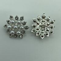 Kancing Berhiaskan Bunga dan Rhinestone Klasik dengan Mutiara Imitasi untuk Blus dan Kardigan