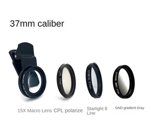 Traje de filtro de lente <span class=keywords><strong>Macro</strong></span> de teléfono móvil de 37mm CPL Starlight Mirror Gradient Grey GND Traje profesional Cuatro en uno - Product Image 3