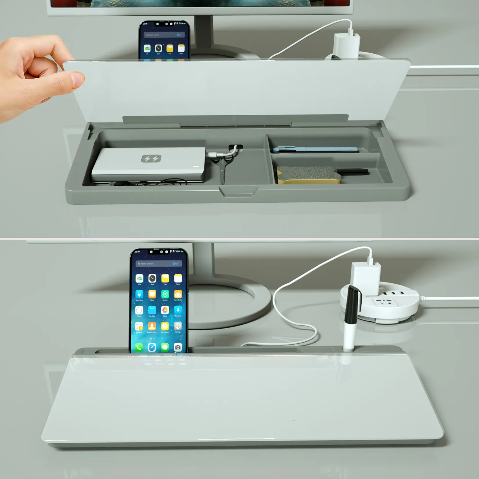 Dry Erase Tablet mit Taschen rechner Schreiben Whiteboard Office Storage Desktop Whiteboard