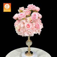 Boule florale artificielle en soie Sunwedding pour centre de table de mariage, couleur et taille personnalisables, décoration de vase rose pour événements de Noël