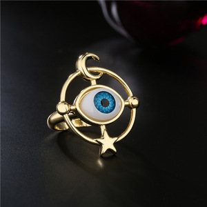 Bagues de personnalité ajustables pour femmes, anneaux mauvais œil en plaqué or, <span class=keywords><strong>moins</strong></span> <span class=keywords><strong>cher</strong></span>, pièces - Product Image 1
