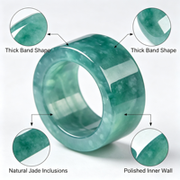 Bague pour homme en jadéite bleu glacial naturel, type A, bague en jade ciré pour homme et femme, bijoux en gros, cadeau