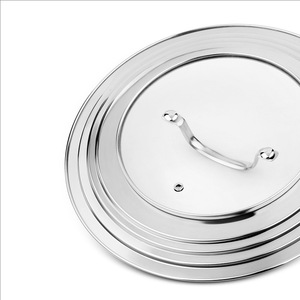 Couvercle universel en verre trempé en acier inoxydable 201 pour casseroles et poêles pour ustensiles de cuisine en acier inoxydable multidimensionnel - Product Image 4