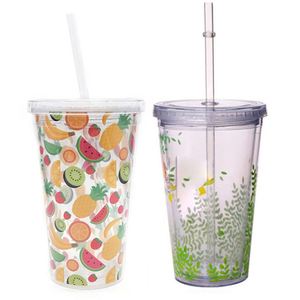 Glitter Double Wall Acrylic Tumbler with Lid & Straw, BPA-Free Insulated <b>Plastic</b> <b>Cup</b>, 16oz Colorful Sparkle <b>Drinking</b> <b>Cup</b> - Product Image 2