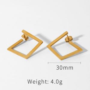 Modernos Pendientes de Aro Finos de Acero Inoxidable Hipoalergénicos al por Mayor con Recubrimiento PVD para Mujer - Product Image 3