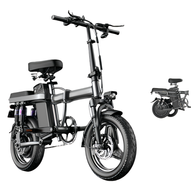 Foldable Electric Bike-50km Range 48V Lithium Battery 3s Quick Fold Lightweight Commuter with Fat Tires for Urban Mobility