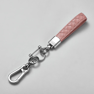 Leather <b>Key</b> <b>Chain</b> Metal Carabiner Oblong Simple Design A39756 Points D A3941 Lambskin - Product Image 4