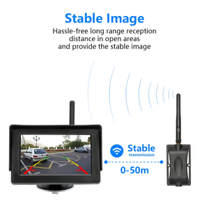 Kit de Cámara de Visión Trasera Inalámbrica de 4.3 Pulgadas con Ángulo Amplio de 120 Grados, Resistente al Agua IP67, Pantalla Dividida, Asistente de Estacionamiento LCD, Visión Nocturna de 10m - Product Image 3