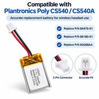Baterai Li-Polymer Isi Ulang 3.7V 140mAh Kustom 84479-01 86180-01 85Q98AA untuk Plantronics Poly CS540 CS540A