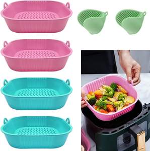 Forros Cuadrados de Silicona para <span class=keywords><strong>Freidora</strong></span> de <span class=keywords><strong>Aire</strong></span> Resistentes al Calor 450°F FDA LFGB Olla Reutilizable para <span class=keywords><strong>Freidora</strong></span> de <span class=keywords><strong>Aire</strong></span> de 3-8 QT Accesorios para Horno Microondas - Product Image 3