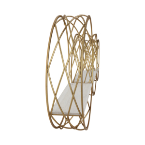 Mensola circolare da parete in metallo, organizer rotondo da appendere per soggiorno o camera da letto, decorativa in ferro - Product Image 3