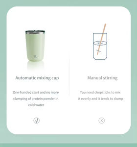 Tasse à café automatique résistante à <span class=keywords><strong>la</strong></span> rouille, légère, rechargeable, à faible <span class=keywords><strong>bruit</strong></span>, avec couvercle, 350ml, de marque OEM - Product Image 3