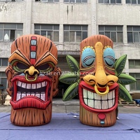 Lumière Led Tiki Gonflable Totem Masque Ballon Gonflable Totem Colonne Evénement Arbre Pilier pour Publicité Décoration