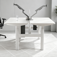 PRORIALS Poste de travail électrique moderne et durable à 4 moteurs, capacité de 120 kg, hauteur réglable, bureau debout ergonomique pour deux personnes