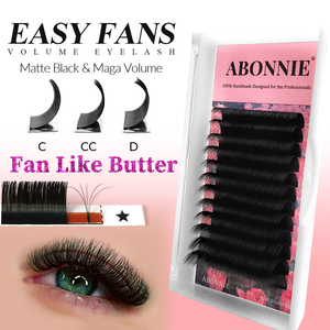 Extensions de <span class=keywords><strong>cils</strong></span> auto-éventailantes ABONNIE C CC D DD L M Volume Fans, effet éventail naturel, 0.03 0.05 0.07, plateaux d'extensions de <span class=keywords><strong>cils</strong></span> faciles à poser - Product Image 2
