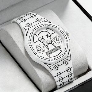 Nuovo Arrivo: <span class=keywords><strong>Orologio</strong></span> <span class=keywords><strong>da</strong></span> <span class=keywords><strong>Polso</strong></span> <span class=keywords><strong>Digitale</strong></span> Quadrato <span class=keywords><strong>da</strong></span> <span class=keywords><strong>Uomo</strong></span> con Doppio Movimento, Cinturino in Silicone alla Moda, Cronografo, Orologi al Quarzo Ecologici - Product Image 1