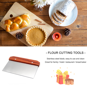 <span class=keywords><strong>Grattoir</strong></span> à pâtisserie avec manche en <span class=keywords><strong>bois</strong></span>, en acier inoxydable, coupe-pâte à pain, outil, spatule à gâteau, Gadget de cuisine, 8 pièces - Product Image 5