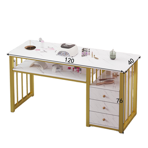 <span class=keywords><strong>Mesa</strong></span> de <span class=keywords><strong>Manicura</strong></span> Moderna de Alta Gama en Oferta, Alta Calidad con Cajones, Color Claro, Venta Directa de Fábrica para Salón de Uñas - Product Image 3