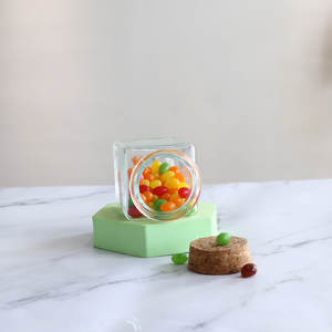 Bote de cristal cuadrado transparente para pudín, gelatina, Yogurt, Nido de Pájaro con corcho de madera, 50 ml, 120 ml, 150 ml - Product Image 3