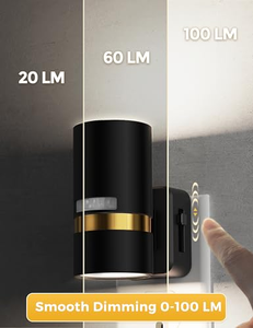 Veilleuse LED noire à détecteur de mouvement pour salle de bain, à brancher sur prise murale, intensité réglable, pour couloir, escaliers, adultes - Product Image 5