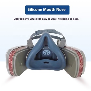 Masque anti-poussière en silicone anti-virus <span class=keywords><strong>charbon</strong></span> <span class=keywords><strong>actif</strong></span> au gaz résistant au formaldéhyde et aux pesticides pour produits chimiques de peinture en aérosol - Product Image 3