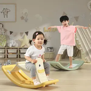 New Design Multi-function Indoor And Outdoor Sensory Training Children Large Size Plastic Curved Balance Board Rocking Horse