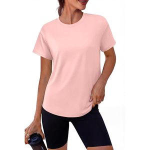 Camiseta Deportiva de Manga Corta para Mujer FOXA, Cuello Redondo, Corte Holgado, Transpirable, para Yoga, Gimnasio, Fitness, Ropa Deportiva de Verano - Product Image 1